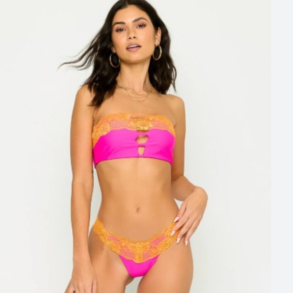 Lady Lace Midi Bottom - Pink Sunset - M